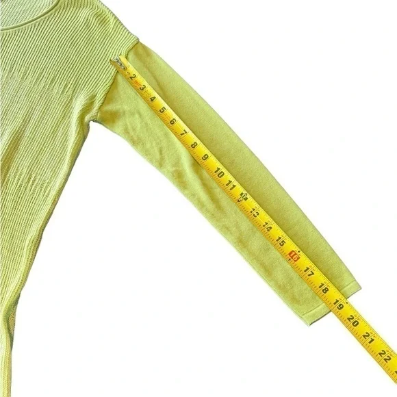 Parkhurst Sweater Semi Sheer Lime Green 100% Cotton Womens Medium - Picture 7 of 13
